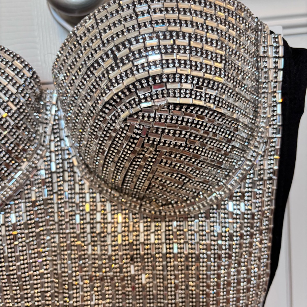 Akira stunning rhinestone corset/ bustier style crop top - Picture 4 of 8